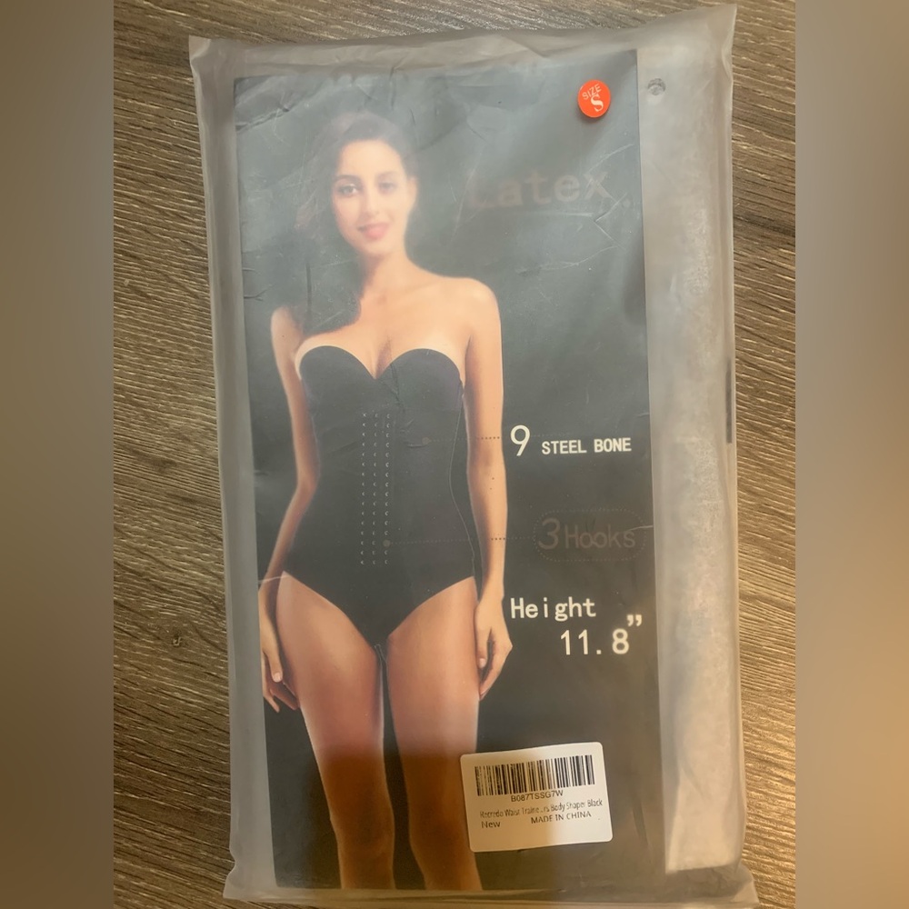 Women's Black Latex Waist Trainer and  Body Shaper Size Small NWT